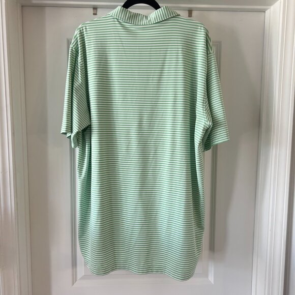 600 Masters By Peter Millar Striped Polo Size XL Color Green White - Picture 3 of 3